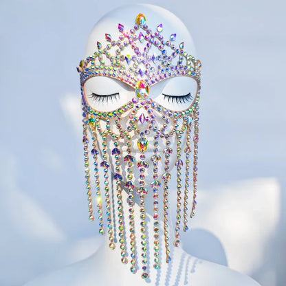 Crystal Rhinestone Belly Dance Face Mask