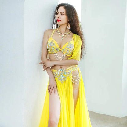 Belly Dance Costume – Bra & Skirt Set (Pink or Yellow)