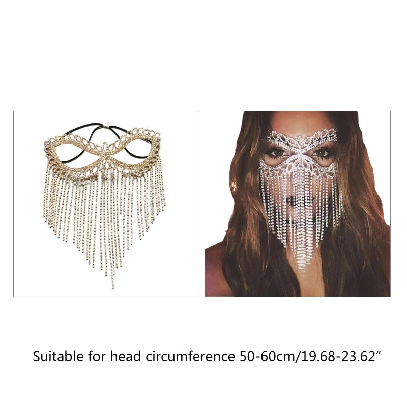 Vintage Gold Chain Tassel Masquerade Mask