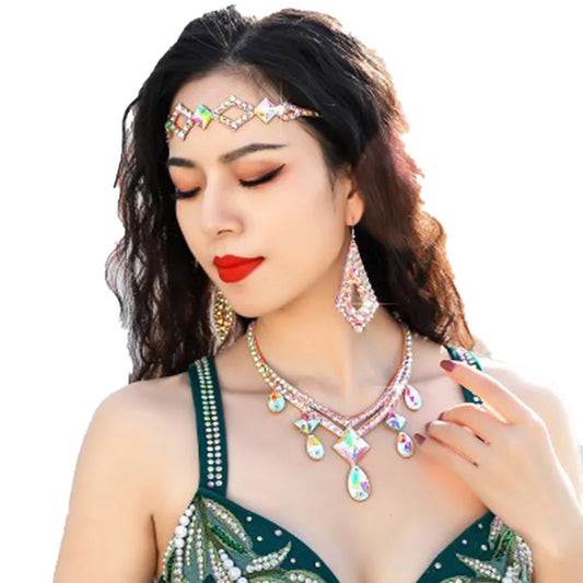 Rhinestone Drop Forehead Head Chain – Elegant Belly Dance Headwear