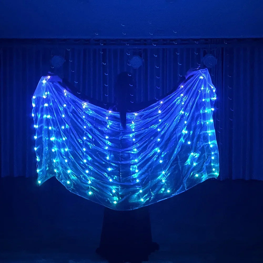 2M LED Light-Up Belly Dance Veil – Festival & Carnival Performance Accessory