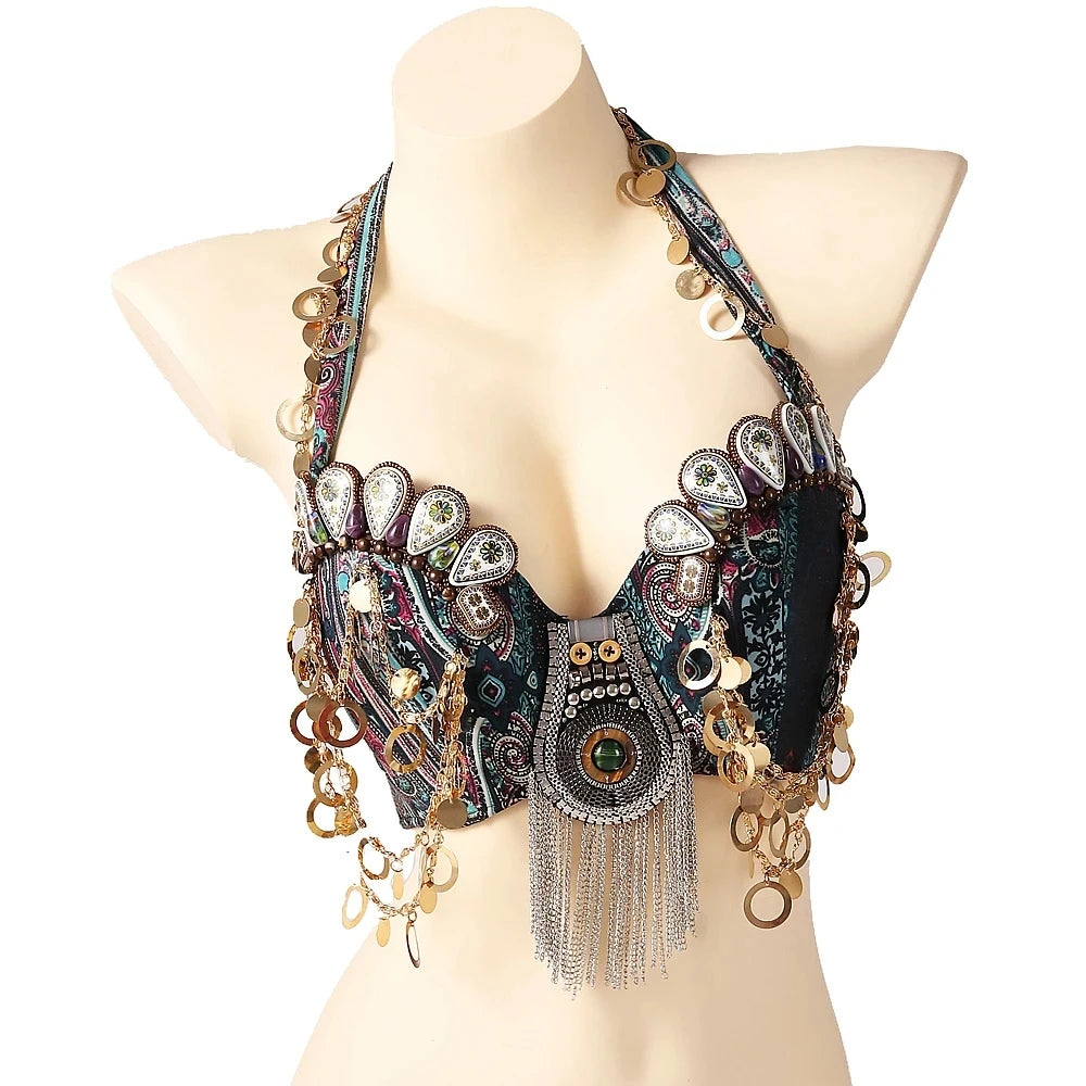 Tribal Belly Dance Push Up Bra – Dazzling Elegance, Ultimate Support!