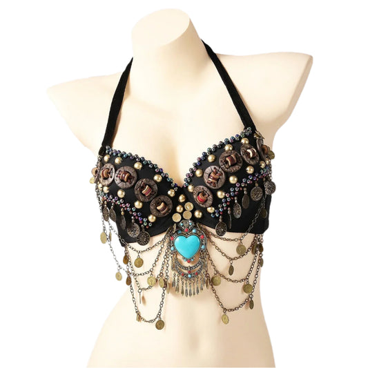 Tribal Belly Dance Push Up Bra – Dazzling Elegance, Ultimate Support!