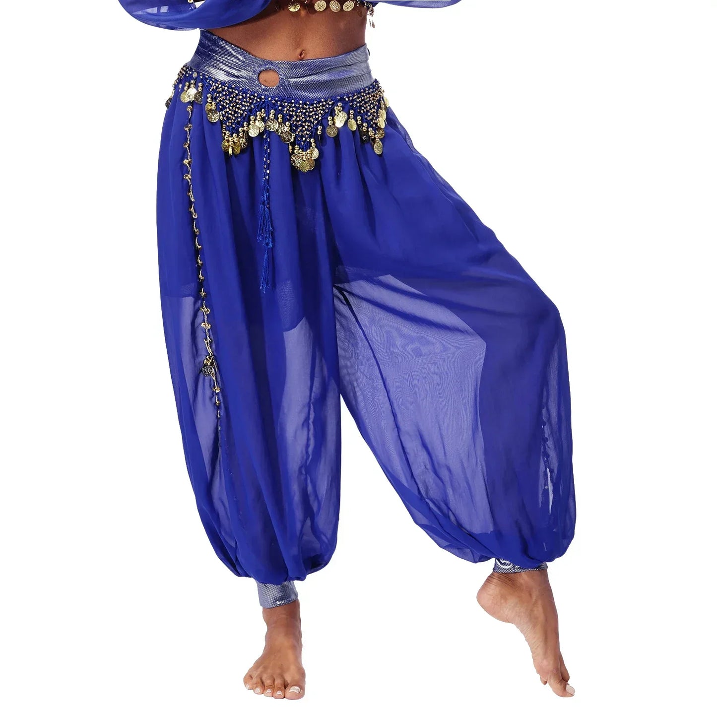 Belly Dance Pants with Beaded Tassels