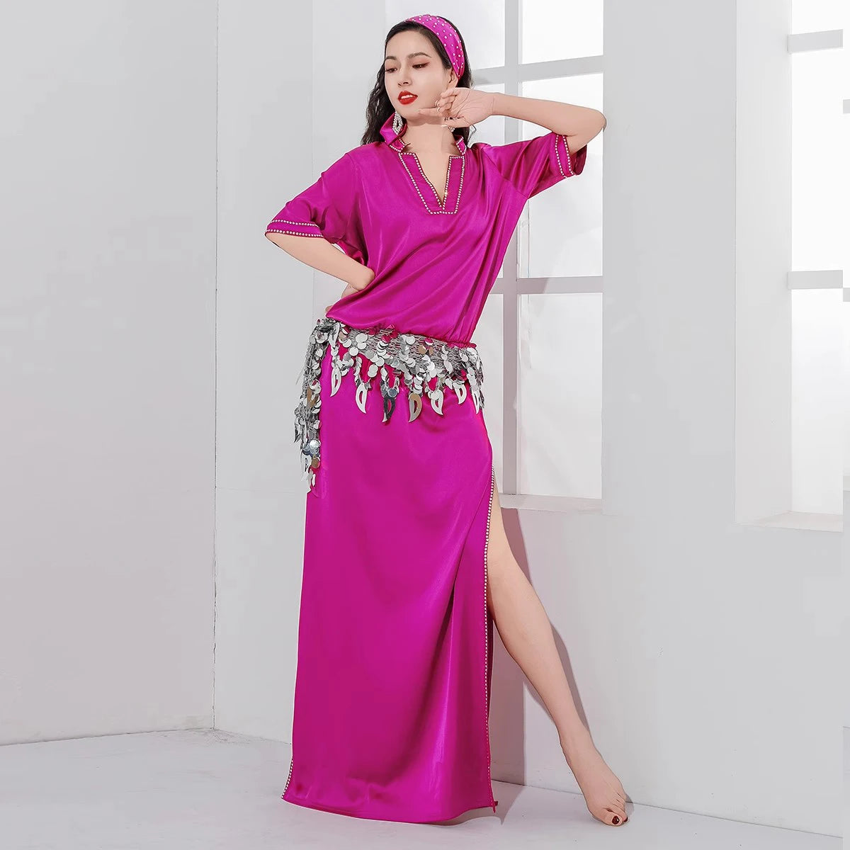 Baladi/ Saidi Satin Belly Dance Dress – Captivate in Color! 💃✨