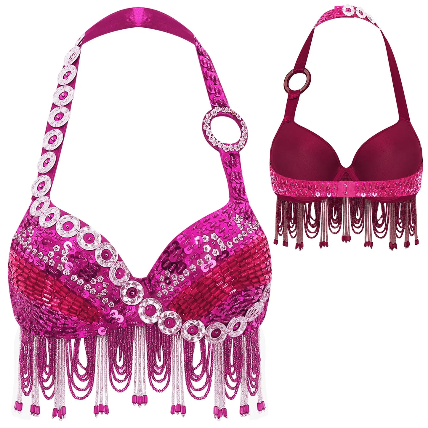 Belly Dance Sequin & Beaded Tassel Bra