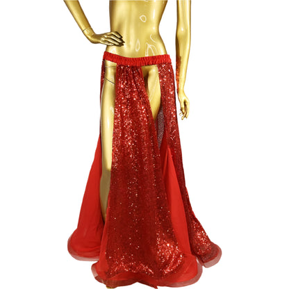 Shiny Sequined  Bellydancing Costume Skirt