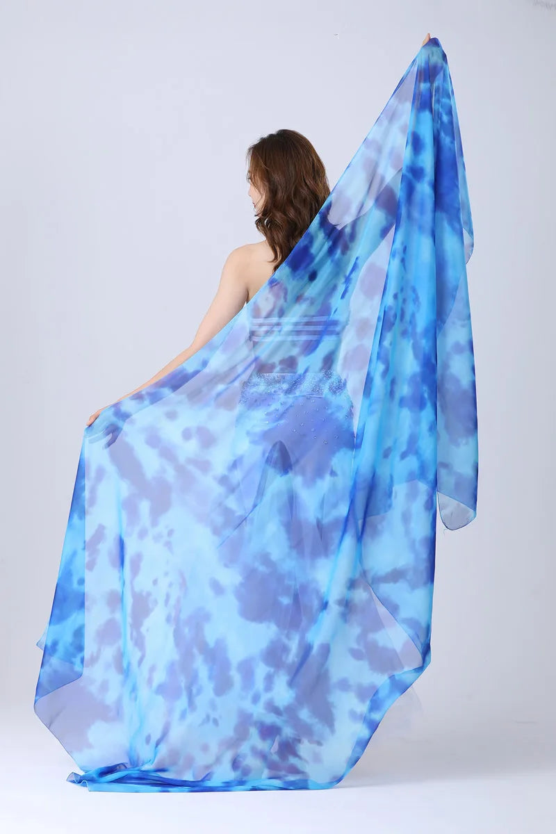 Tie-Dyed Kerchief Belly Dance Oriental Scarf – Rectangle Chiffon Veil