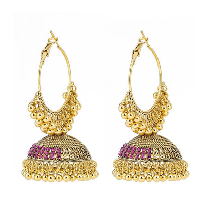 Golden Dome Jhumka Earrings – Add Royal Elegance to Your Dance! 💃👑