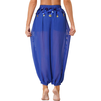 Sequin Split-Side Belly Dance Harem Pants – Built-in Shorts