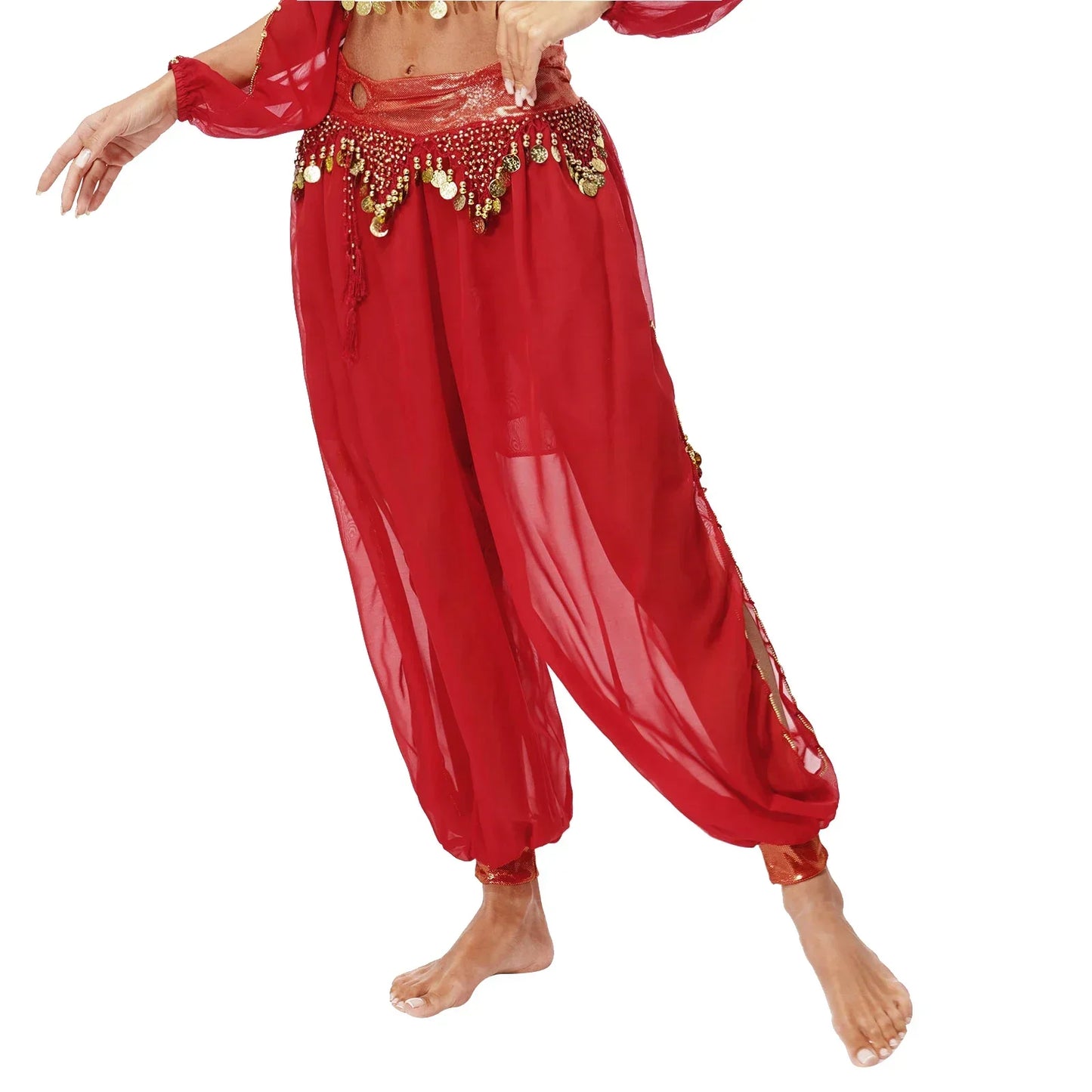 Belly Dance Pants with Beaded Tassels