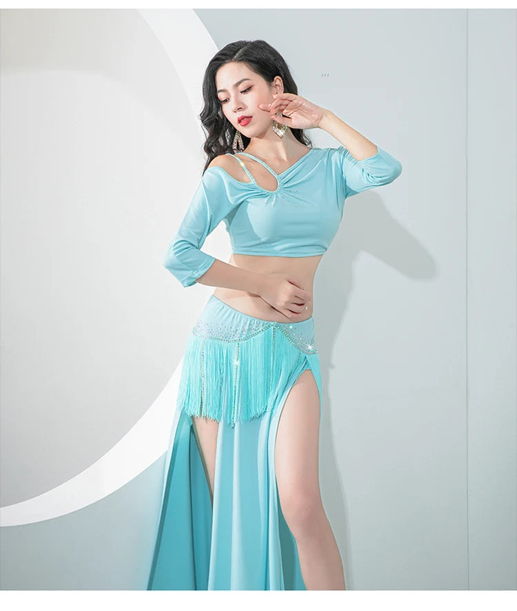 3-Piece Elastic Belly Dance Costume (Top, Under-Shorts & Skirt)