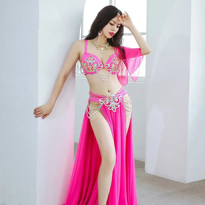 Belly Dance Costume – Bra & Skirt Set (Pink or Yellow)