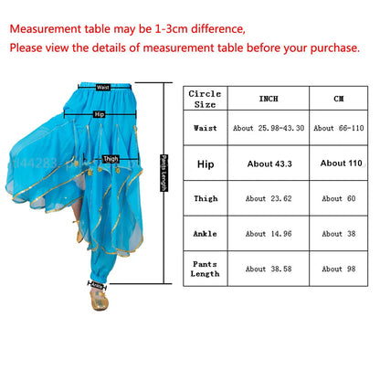 Long Chiffon Belly Dance Harem Pants - Tribal Arabic