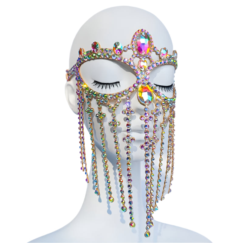 Crystal Rhinestone Belly Dance Face Mask