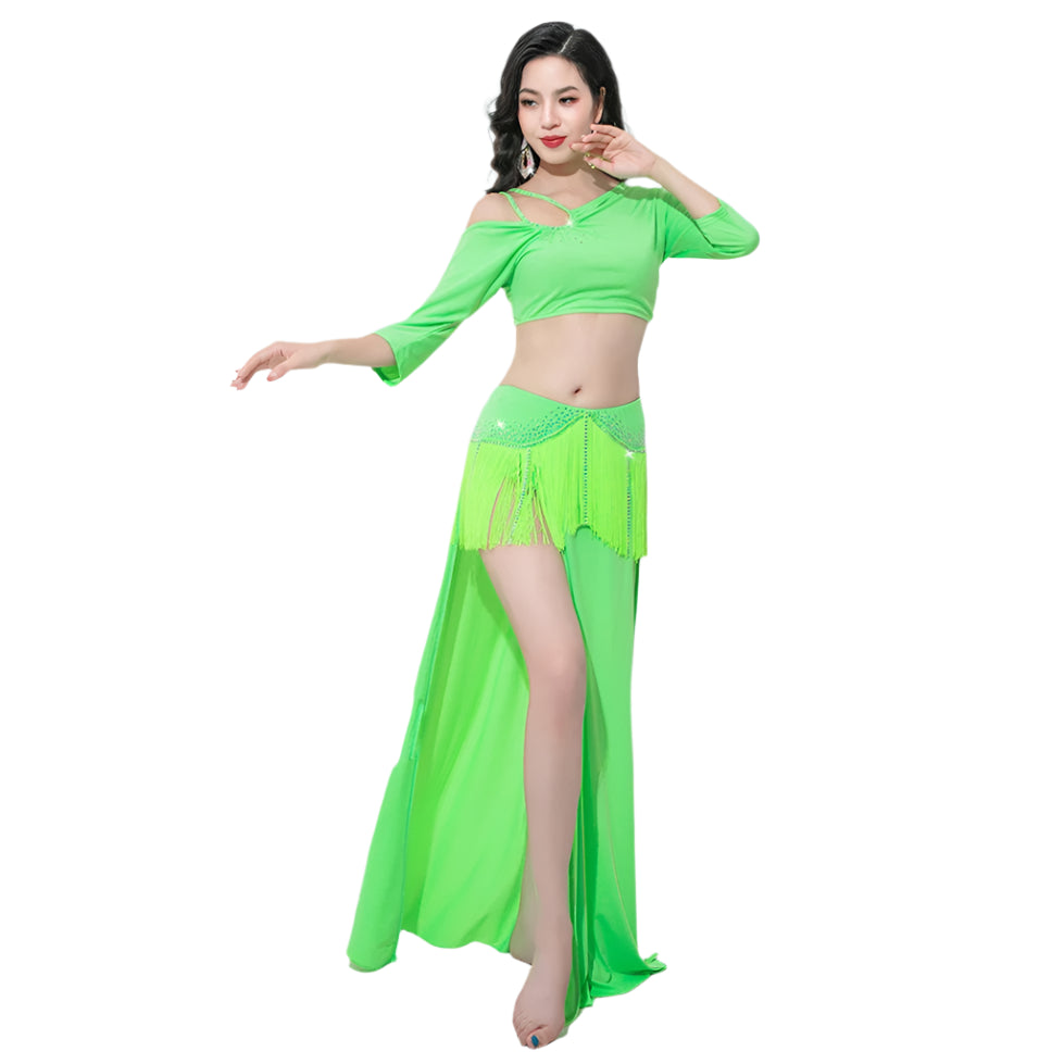 3-Piece Elastic Belly Dance Costume (Top, Under-Shorts & Skirt)