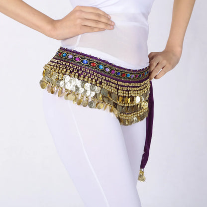 Velvet Belly Dance Hip Scarf – Sparkle, Jingle, and Shine!