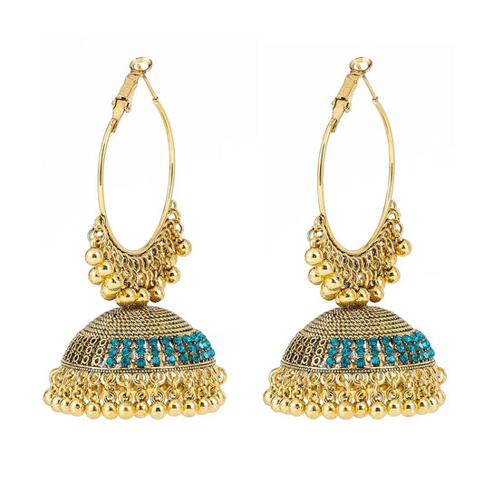 Golden Dome Jhumka Earrings – Add Royal Elegance to Your Dance! 💃👑