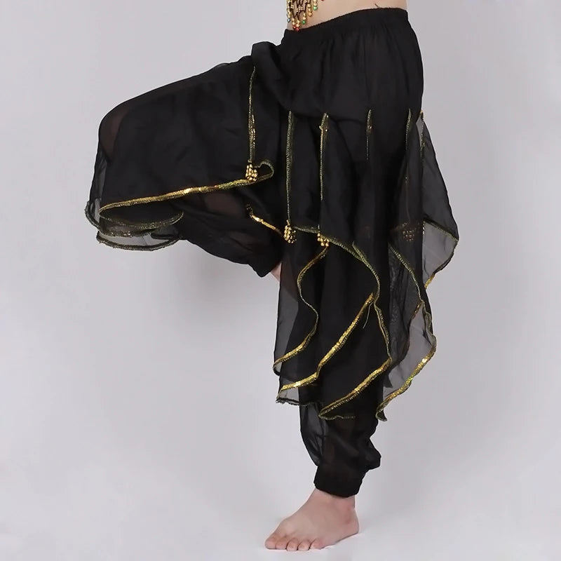 Long Chiffon Belly Dance Harem Pants - Tribal Arabic