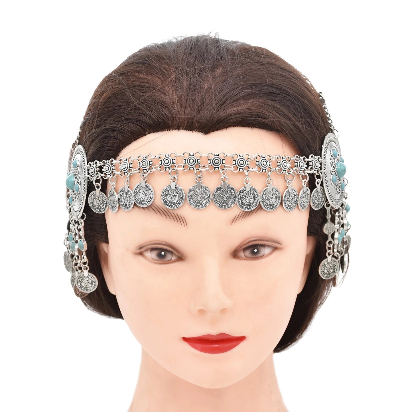 Vintage Coin Headband – Boho Gypsy Hair Jewelry with Tribal Charms