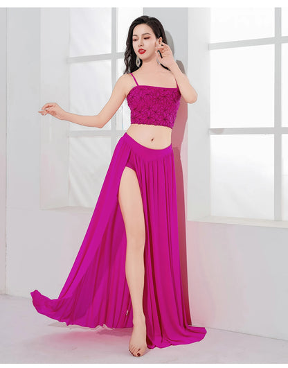 3-Piece Belly Dance Class Wear Set (Top, Skirt & Waistcoat)