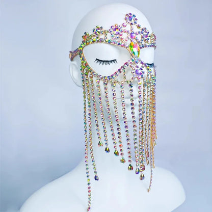 Crystal Rhinestone Belly Dance Face Mask