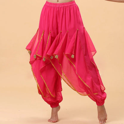 Long Chiffon Belly Dance Harem Pants - Tribal Arabic