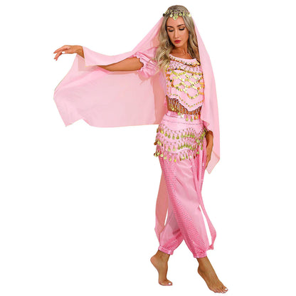 4 Pcs Belly Dance Costume Set – Sparkle and Shine on the Dance Floor!