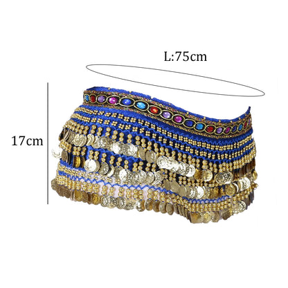 Velvet Belly Dance Hip Scarf – Sparkle, Jingle, and Shine!