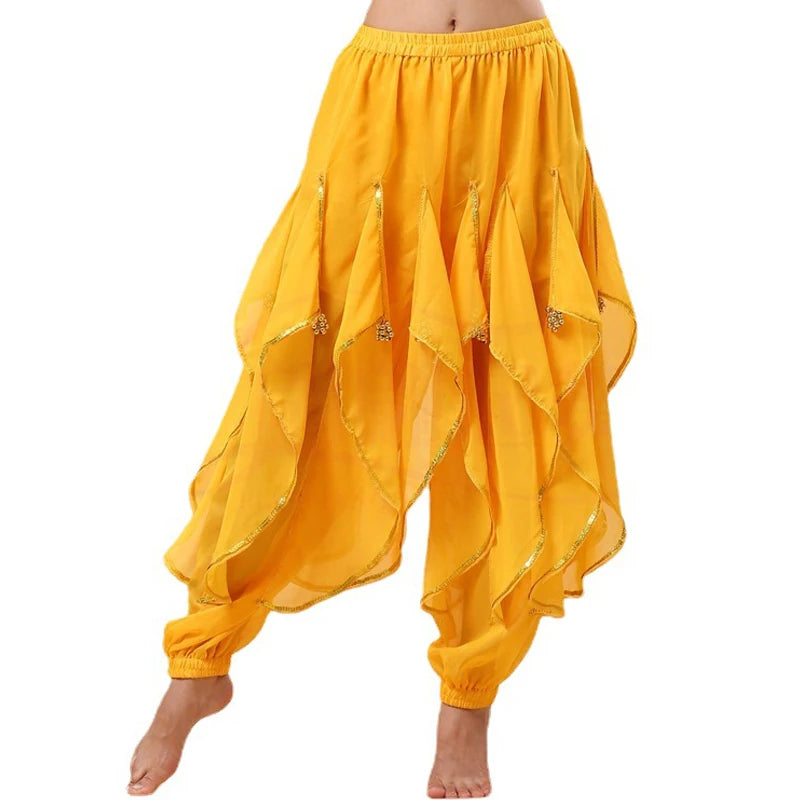 Long Chiffon Belly Dance Harem Pants - Tribal Arabic