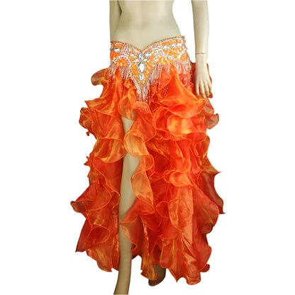 Layered Ruffle Belly Dance Skirt – Dazzle with Every Move!