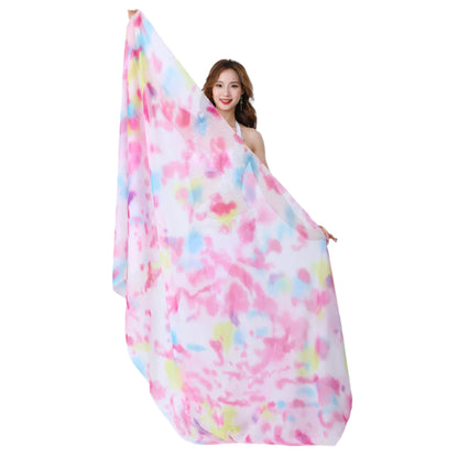 Tie-Dyed Kerchief Belly Dance Oriental Scarf – Rectangle Chiffon Veil