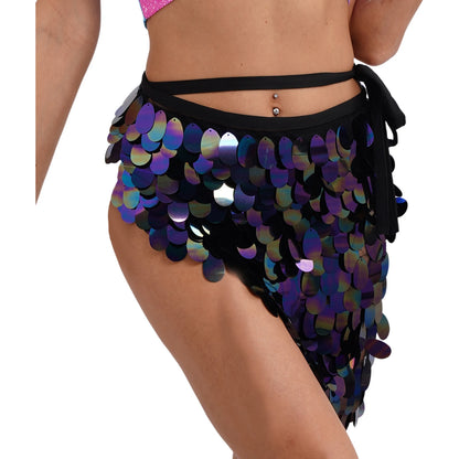 Women's Belly Dance Sequin Lace-up Hip Skirt