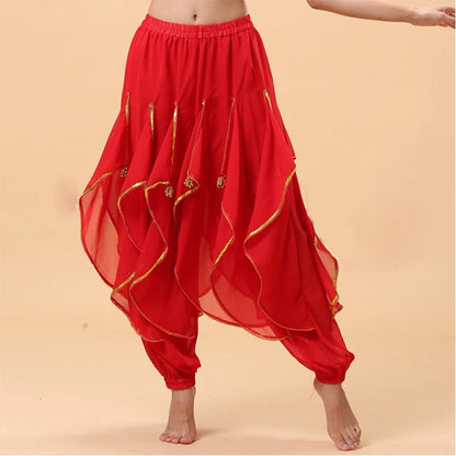 Long Chiffon Belly Dance Harem Pants - Tribal Arabic