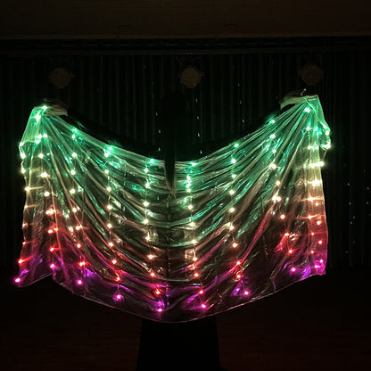 2M LED Light-Up Belly Dance Veil – Festival & Carnival Performance Accessory