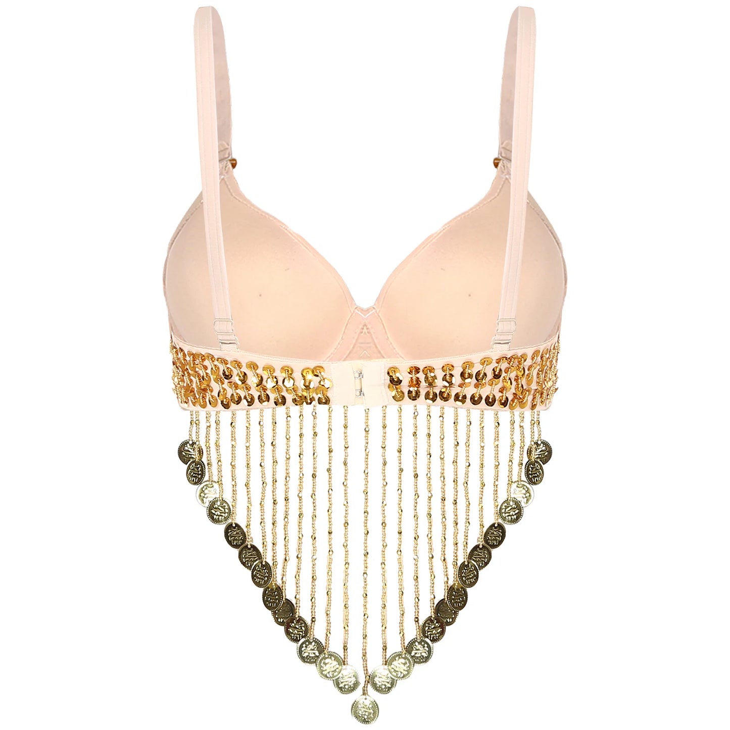 Belly Dance Bra with Beaded Tassels & Sequins