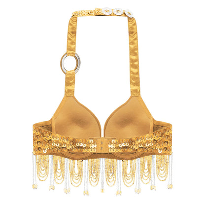 Belly Dance Sequin & Beaded Tassel Bra