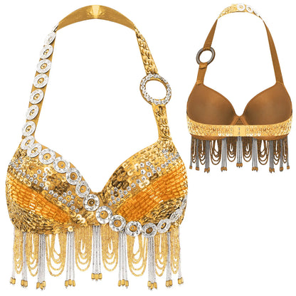 Belly Dance Sequin & Beaded Tassel Bra