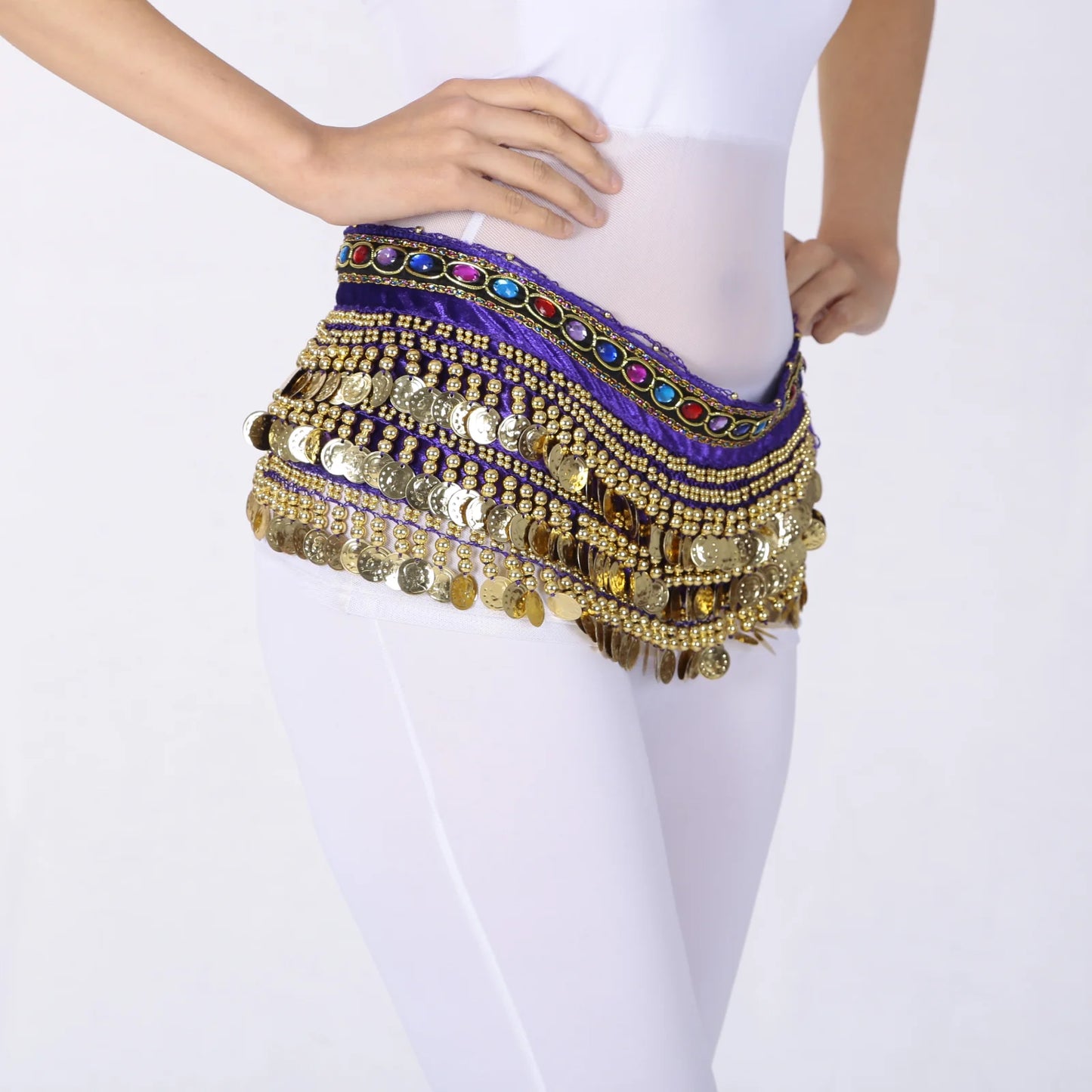 Velvet Belly Dance Hip Scarf – Sparkle, Jingle, and Shine!