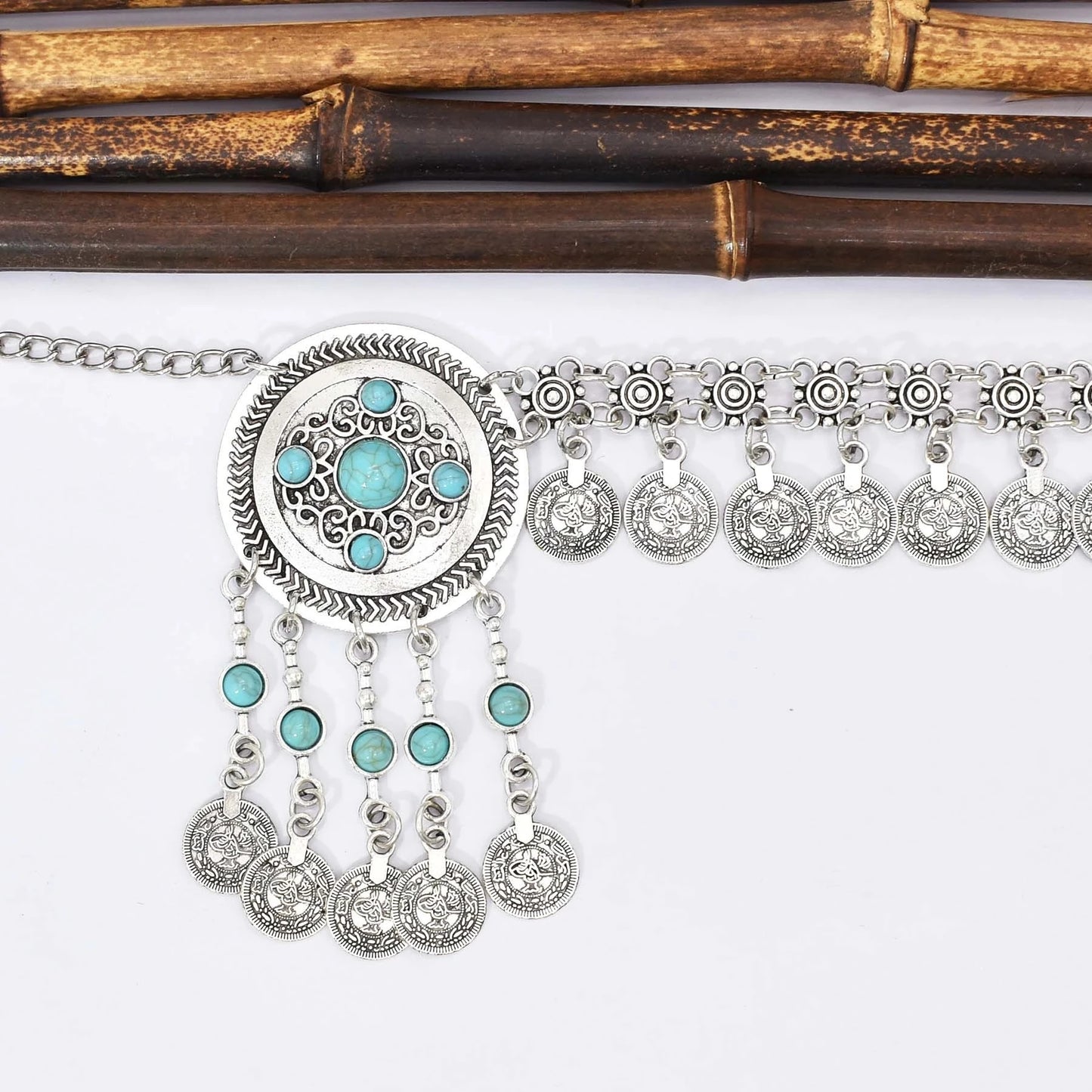 Vintage Coin Headband – Boho Gypsy Hair Jewelry with Tribal Charms