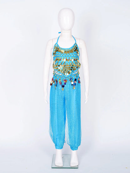 Chiffon Belly Dance Costume for Kids – 2pc Set for Stage & Halloween