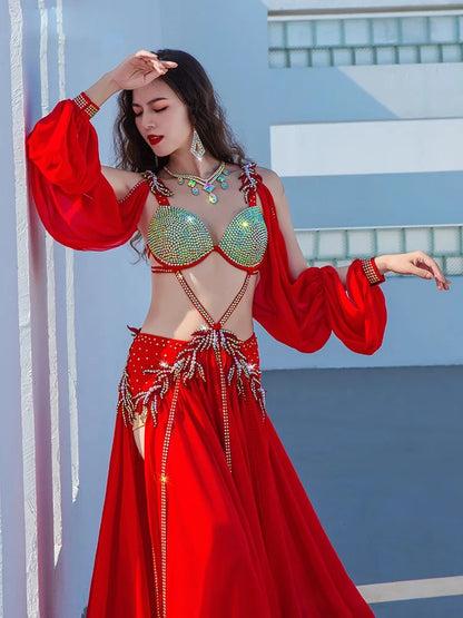 Crimson Mirage: Professional Egyptian Belly Dance Costume