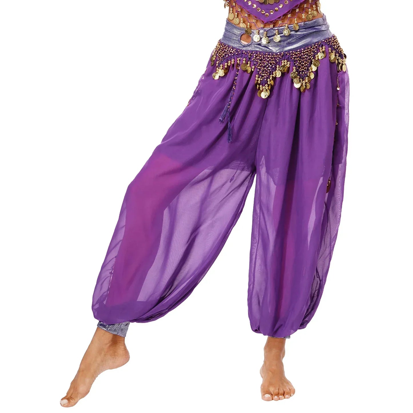 Belly Dance Pants with Beaded Tassels