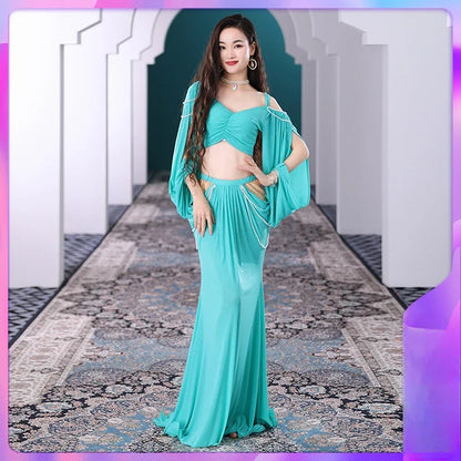 2 Pcs Women's Belly Dance Suit: Top & Skirt