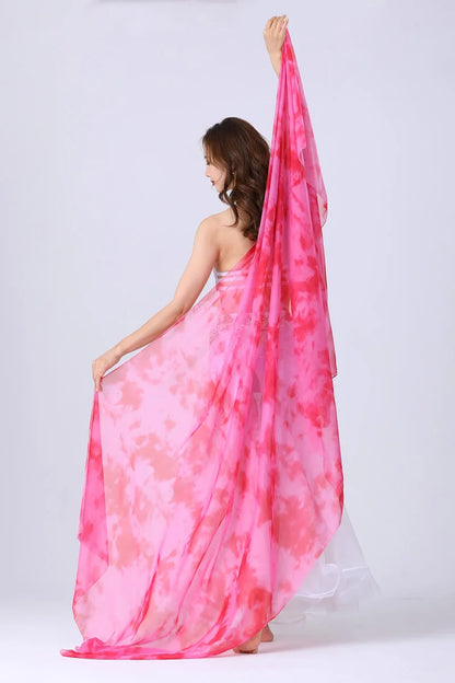 Tie-Dyed Kerchief Belly Dance Oriental Scarf – Rectangle Chiffon Veil