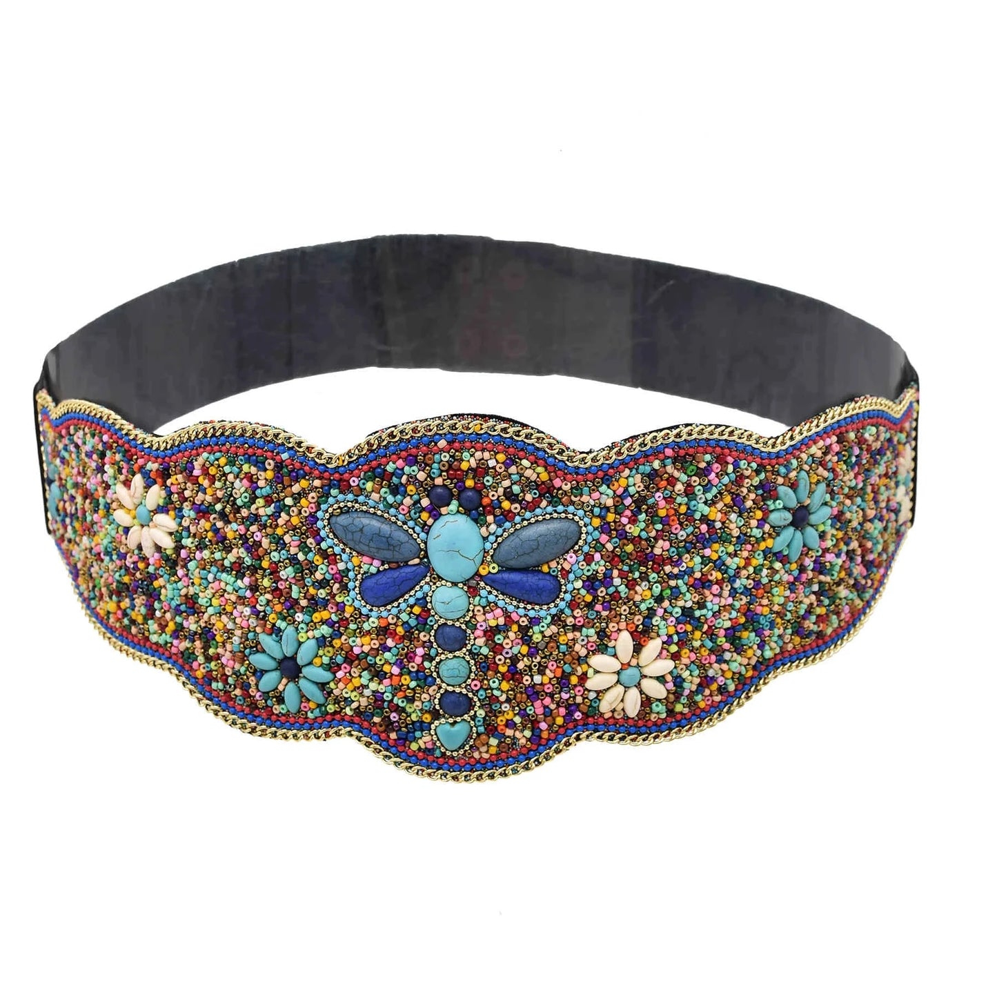 Gypsy Tribal Ethnic Elastic Corset Belt - Bohemian Embroidered Waist Belt