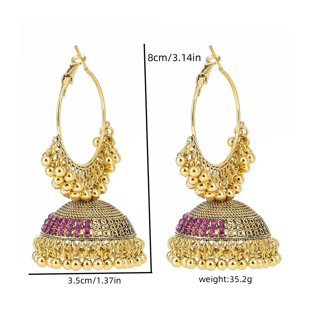 Golden Dome Jhumka Earrings – Add Royal Elegance to Your Dance! 💃👑