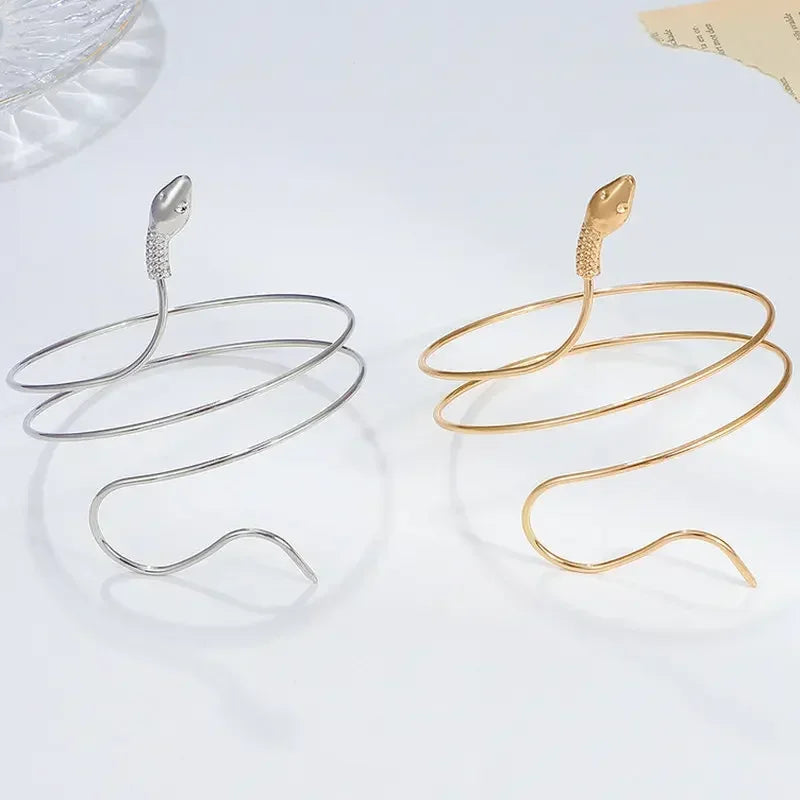 Coiled Snake Spiral Upper Arm Cuff Armband Bangle