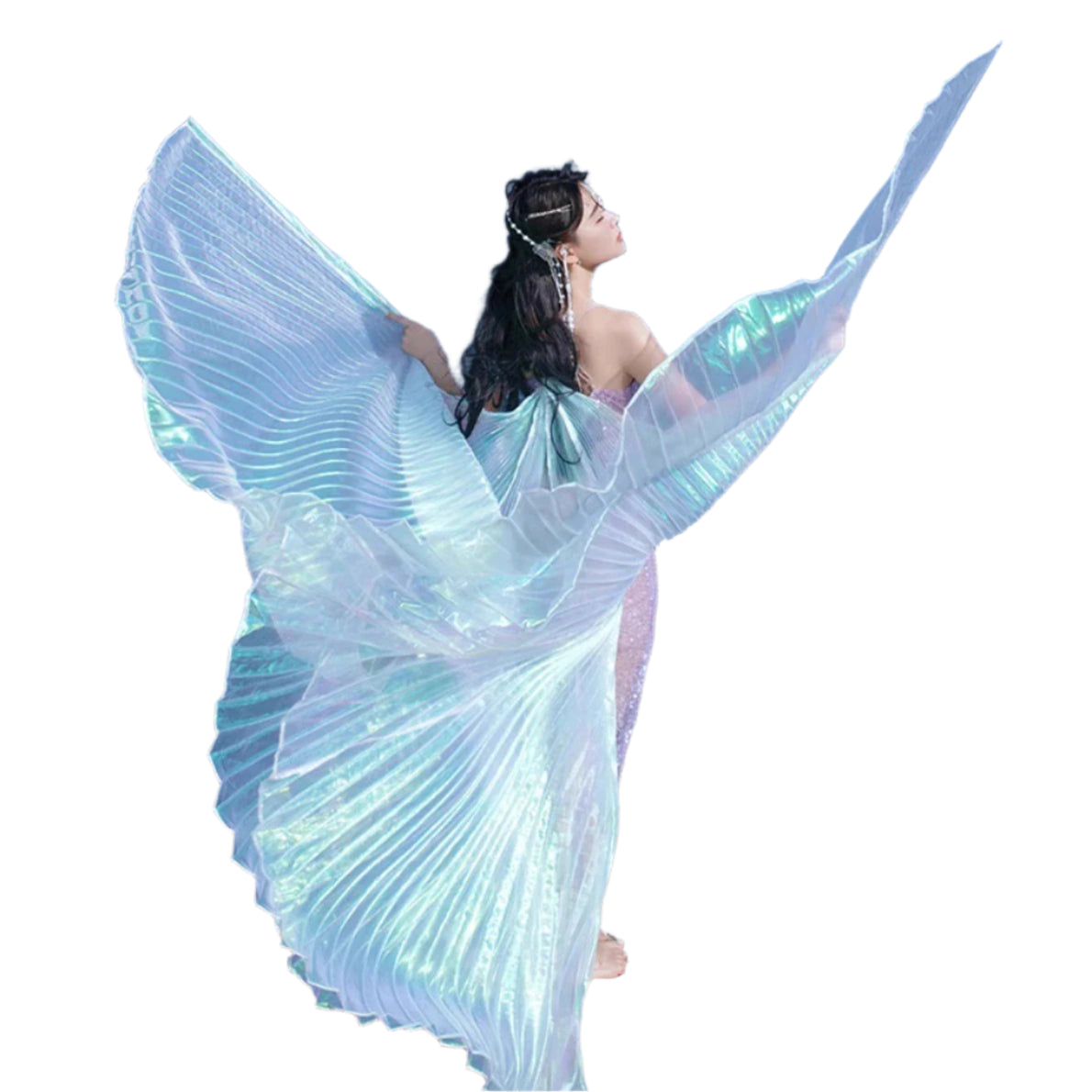 Transparent Iridescent Belly Dance Isis Wings - 300 Degrees