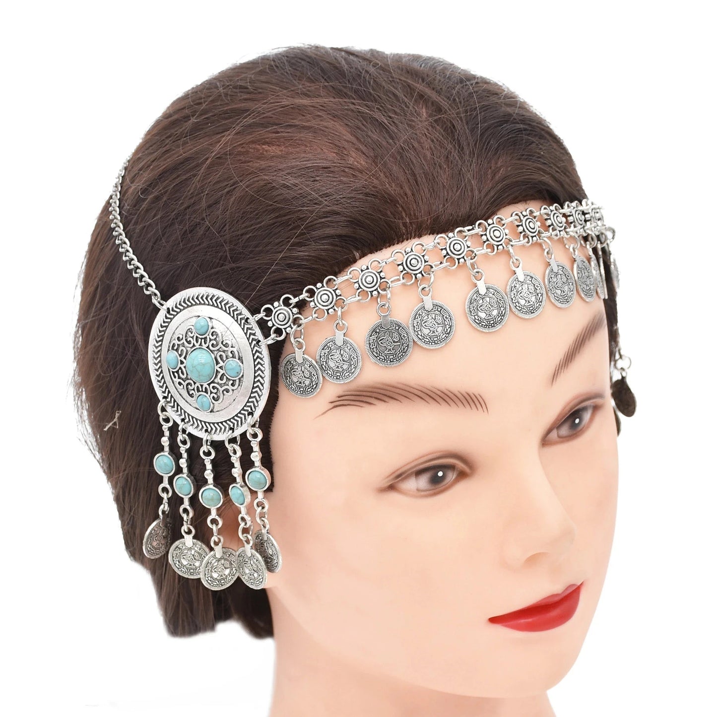 Vintage Coin Headband – Boho Gypsy Hair Jewelry with Tribal Charms